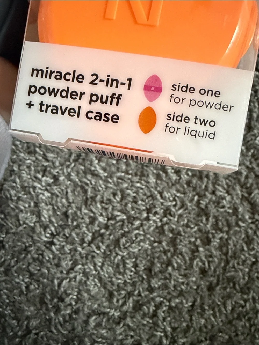 Real Techniques Pink Powder Puff and Orange Travel Case